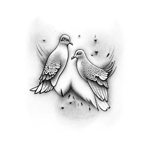 two doves  tattoo design idea