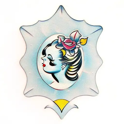 chubby pin-up girl tattoo design idea