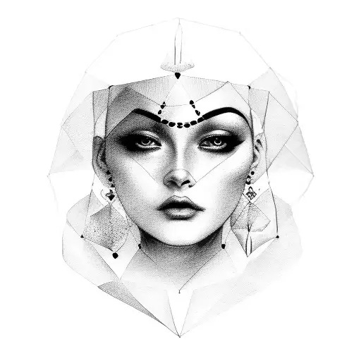 sexy fortune teller woman tattoo design idea