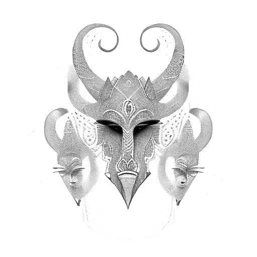 African mask tattoo design idea