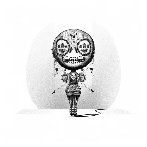 voodoo doll with pins in it tattoo design idea