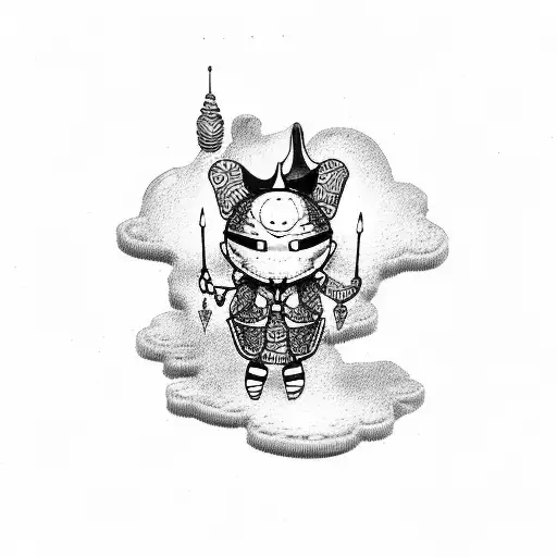 voodoo doll with pins in it tattoo design idea