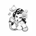 chubby pin-up girl tattoo design idea