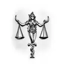 Lady justice tattoo design idea