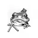 frog smoking cigar tattoo design idea