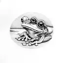 frog smoking cigar tattoo design idea