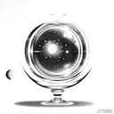 crystal ball with galaxy inside it tattoo design idea