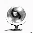 crystal ball with galaxy inside it tattoo design idea