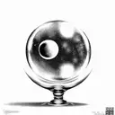 crystal ball with galaxy inside it tattoo design idea