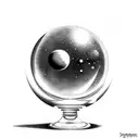 crystal ball with galaxy inside it tattoo design idea