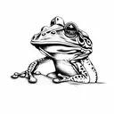 frog smoking cigar tattoo design idea