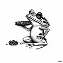 frog smoking cigar tattoo design idea
