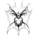 cute bat tattoo design idea