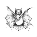 cute bat tattoo design idea