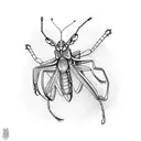 Praying mantis tattoo design idea