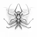 Praying mantis tattoo design idea