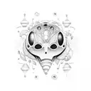 aliens abducting human tattoo design idea