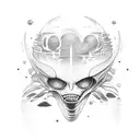 aliens abducting human tattoo design idea