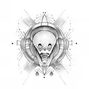 aliens abducting human tattoo design idea