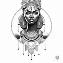 beautiful African queen tattoo design idea