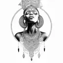 beautiful African queen tattoo design idea