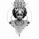 beautiful African queen tattoo design idea