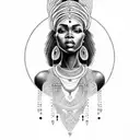 beautiful African queen tattoo design idea