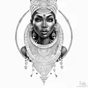 beautiful African queen tattoo design idea