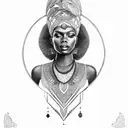beautiful African queen tattoo design idea