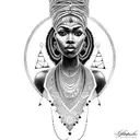 beautiful African queen tattoo design idea