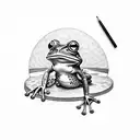 frog smoking pipe tattoo design idea