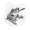 frog smoking pipe tattoo design idea