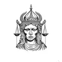 lady justice tattoo design idea