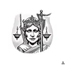 lady justice tattoo design idea