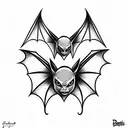 cute bat tattoo design idea