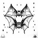 cute bat tattoo design idea