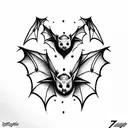 cute bat tattoo design idea