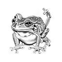 frog smoking pipe tattoo design idea