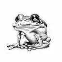frog smoking pipe tattoo design idea