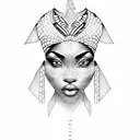 beautiful African queen tattoo design idea