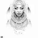 beautiful African queen tattoo design idea