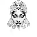 beautiful African queen tattoo design idea