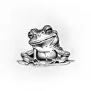 frog smoking cigar tattoo design idea