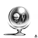 fortune teller with crystal ball tattoo design idea