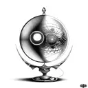 fortune teller with crystal ball tattoo design idea