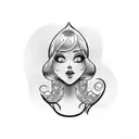 chubby pin-up girl tattoo design idea
