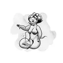 chubby pin-up girl tattoo design idea