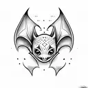 cute bat tattoo design idea