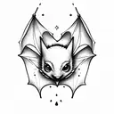 cute bat tattoo design idea