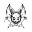cute bat tattoo design idea